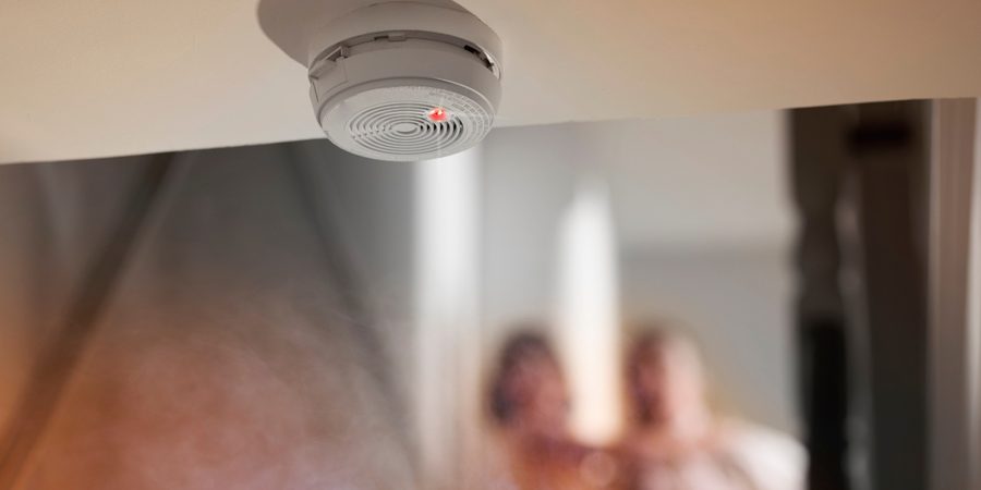 A smoke alarm on the ceiling of a Lower Mainland home